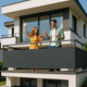 Osłona balkonowa ModernHome by Multistore z okuciami 150 x 500 cm siatka cieniująca + elementy instalacyjne szara (BP-203 GREY) - obraz 10