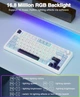 Беспроводная механическая игровая клавіатура з Hot-Swap AULA F75 White-Blue 2.4G/Bluetooth/Кабель RGB REAPER Свитчи - изображение 2