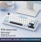 Беспроводная механическая игровая клавіатура з Hot-Swap AULA F75 White-Blue 2.4G/Bluetooth/Кабель RGB REAPER Свитчи - изображение 5