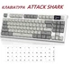 Беспроводная механическая Клавиатура Attack Shark K86 + наклейки укр раскладки, Bluetooth/2,4g с мини-дисплеем и поворотной кнопкой громкости,Hot-Swap, RGB-подсветка, серая - изображение 1