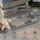 Беспроводная механическая Клавиатура Attack Shark K86 + наклейки укр раскладки, Bluetooth/2,4g с мини-дисплеем и поворотной кнопкой громкости,Hot-Swap, RGB-подсветка, серая - изображение 6