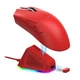 Игровая мышка Attack Shark X11, 3 вида подключения (2.4 G/Bluetooth/провод), с зарядной базой (ARGB док станция), 22000dpi, красная - изображение 3
