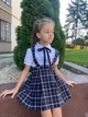 Школьная юбка в клетку 140 розмер синий з рожевим - изображение 2