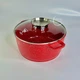 Кастрюля-казан 4.5 л круглая алюминиевая со стеклянной крышкой Top Kitchen, универсальная кастрюля с мраморным покрытием и утолщенным дном для газовой, электрической и индукционной плиты Красная TК52-Red - изображение 7