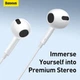 Проводные наушники с микрофоном Baseus Encok H17 Lateral in-ear Wired Earphone jack 3.5 mm (NGCR010002) White - изображение 13