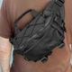 Нагрудная сумка бананка через плечо мужская черная тканевая TAC-3 Black поясная - изображение 4