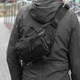 Нагрудная сумка бананка через плечо мужская черная тканевая TAC-2 Black поясная - изображение 11