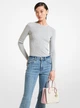 Жіноча сумка крос-боді Michael Kors Mercer Medium Logo and Leather Accordion Crossbody Bag 22,2*19*10,2 см ваніль лого - зображення 3