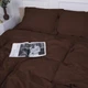 Комплект постельного белья MirSon Satin&nbsp;Stripe 30-0006&nbsp;Dark&nbsp;Brown 160х220 Полуторный Евро (2200005249444) - изображение 1
