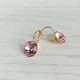 Серьги Hand Made позолоченные с кристаллами Сваровски розового оттенка - изображение 3
