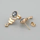 Сережки з кристалами Swarovski 53419 розмір 28х14 мм колір срібна ніч вага 7.2 г позолота 18К - зображення 2