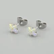 Сережки з кристалами Swarovski 53228 розмір 7х7 мм колір світанок вага 1.0 г позолота Біле Золото - зображення 1