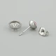 Сережки з кристалами Swarovski 53412 розмір 10х10 мм колір малиновий опал вага 2.5 г позолота Біле Золото - зображення 2