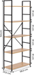 Стелаж ModernHome by Multistore дерев'яний 5 полиць лофт (CWJ6024144LG WILD OA) - зображення 5