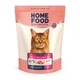 Сухой корм Home Food для взрослых кошек «Индюшка и лосось» CAT ADULT Здоровая кожа и блеск шерсти 400 г - изображение 1