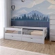 Кровать детская Mebigrand Атланта Литл-2 Белый (RAL9003) 70х200 см с бортиками и ящиками (MBG-2694) - изображение 1