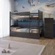 Двухъярусная детская кровать Mebigrand Бай-Бай Чорный (RAL9011) 80х190 см с ящиками (MBG-2388) - изображение 1