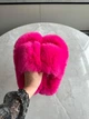Меховые женские тапочки для дома и улицы пушистые домашние тапки с мягким мехом фуксия 40 размер - изображение 1