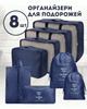 Органайзер 8 в 1 для одежды, обуви, белья, аксессуаров, ремней для путешействий, поездок, в чемодан, ручную кладь, шкаф, комод, синий 3DTOYSLAMP - изображение 1