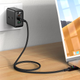Kabel Acefast C7-03 Type-C to Type-C 5A, 100W, 1.2 m, nylon, zinc connectors, LED, Black (6974316282778) - obraz 5
