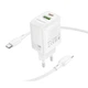 Сетевое зарядное устройство BOROFONE BN29 Fuente 30Вт с поддержкой PD30W и QC3.0 + кабель Type-C to Lightning (EU), White - изображение 5