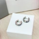 Срібні сережки Pandora Пандора Подвійна стрічка з pavé 290058C01 - зображення 5