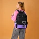 Рюкзак школьный для подростка ортопедический Yes TS-48 Purple Hearts, для девочек, черный (559923) - изображение 7