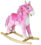 Koń na biegunach LEAN Toys z lokami rusza pyskiem ogonem 74 cm Różowy 2255 (5902808151708) - obraz 2