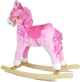 Koń na biegunach LEAN Toys z lokami rusza pyskiem ogonem 74 cm Różowy 2255 (5902808151708) - obraz 4