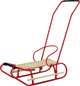 Металеві санки LEAN Toys з штовхачем 13368 Red (5905323215917) - зображення 1