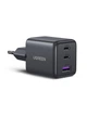 Зарядное устройство для UGREEN X515 GaNInfiniti 30W Fast Charger 3-Port для iPhone 16 15 14 Pro MAX, Samsung Galaxy, Xiaomi Tablet, iPad 2C1A Black (55536) - изображение 1