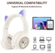 Наушники Bluetooth 5.3 MDR CAT ear VZV-23M 9537 с подсветкой Бежевые - изображение 2