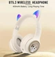 Наушники Bluetooth 5.3 MDR CAT ear VZV-23M 9537 с подсветкой Бежевые - изображение 5