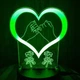 Настольный сенсорный 3D ночник LED светильник Creative Lamps 3D UKC 7 цветов Сердце влюбленных (008q) - изображение 4