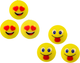Zestaw kauczukowych piłek LEAN Toys Emoji 20376 6 szt. Yellow (5905991026655) - obraz 3