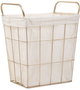 Kosz na bieliznę Homla Lorrey 42 x 27 x 49 cm Złoto-biały (5904183870182) - obraz 1