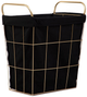 Kosz na bieliznę Homla Lorrey 42 x 27 x 49 cm Złoto-czarny (5904183870175) - obraz 1