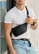 Мужская сумка бананка на пояс из экокожи SAMBAG Черная (834031512) - изображение 1