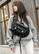 Велика тканинна жіноча поясна сумка бананка SAMBAG Чорна (872038721) - зображення 9