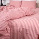 Простынь MirSon Бязь 17-0607 Stripe Pink 220x240 см (2200008054076) - изображение 2