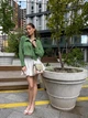 Сучасна та стильна шкіряна жіноча сумка кроссбоді Lamponi Chest one, light green/pink/ivory - зображення 6