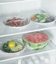 Пакеты для хранения продуктов в холодильнике на резинке для тарелок, крышка-чехол на тарелку (прозрачные) - изображение 4