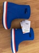 Крокс Дитячі Чоботи Для ДІвчат Сині Crocs Crocband Rain Boot Bright Cobalt/Flame (30/31, світло синій) - зображення 12