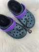 Дитячі Крокси Утеплені Crocs Classic Glitter Lined Clog Kids Starry Skies Glitter (37-38, чорний) - изображение 2