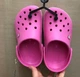 Дитячі крокси для дівчинки Crocs Crocband Electric Pink/White (21/22, рожевий) - изображение 5