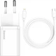 Зарядний пристрій Baseus Super Si 1C 20W With Simple Wisdom Data Cable Type-C/iP 1m White (TZCCSUP-B02) - изображение 5