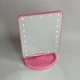 Зеркало с подсветкой для макияжа настольное прямоугольное Large Mirror, косметическое LED-зеркало с регулировкой наклона и подставкой для мелочей, питание от USB/батареек Розовое, MLLM-22-Pink - изображение 2