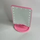 Зеркало с подсветкой для макияжа настольное прямоугольное Large Mirror, косметическое LED-зеркало с регулировкой наклона и подставкой для мелочей, питание от USB/батареек Розовое, MLLM-22-Pink - изображение 7