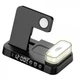 Беспроводная зарядка Magsafe стенд + часы ночник А 37 4в1 Fast 30W для iPhone Apple Watch AirPods для айфона часов black - изображение 1