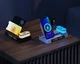 Беспроводная зарядка Magsafe стенд + часы ночник А 37 4в1 Fast 30W для iPhone Apple Watch AirPods для айфона часов black - изображение 3